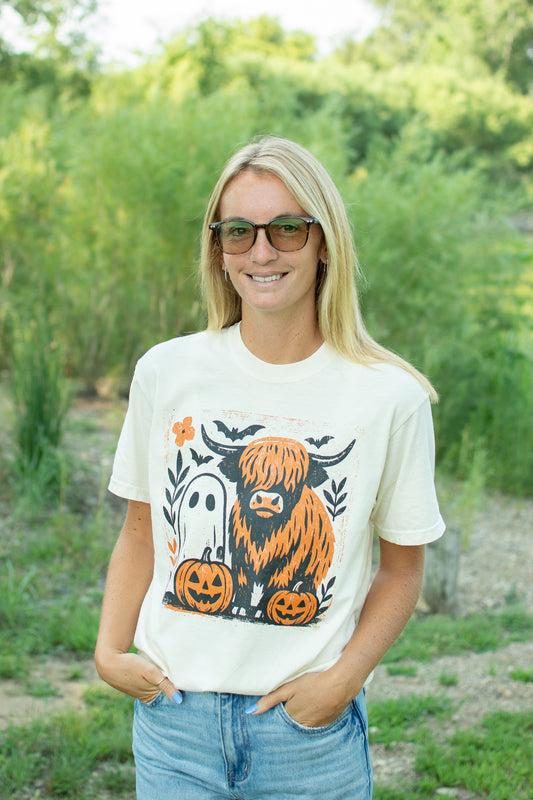 Country Halloween Highland Adult T-Shirt