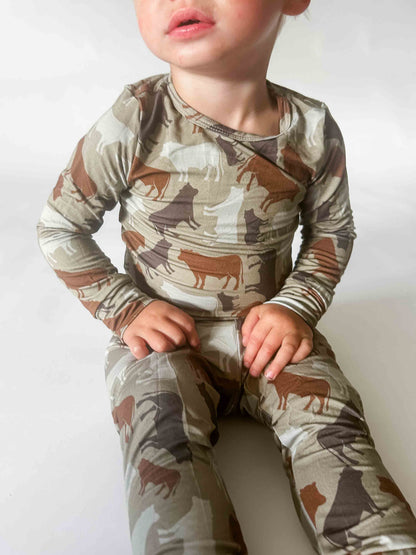 Cow Camo Toddler/Youth Bamboo Pajamas - (PREORDER 10/25) - American Farm Company