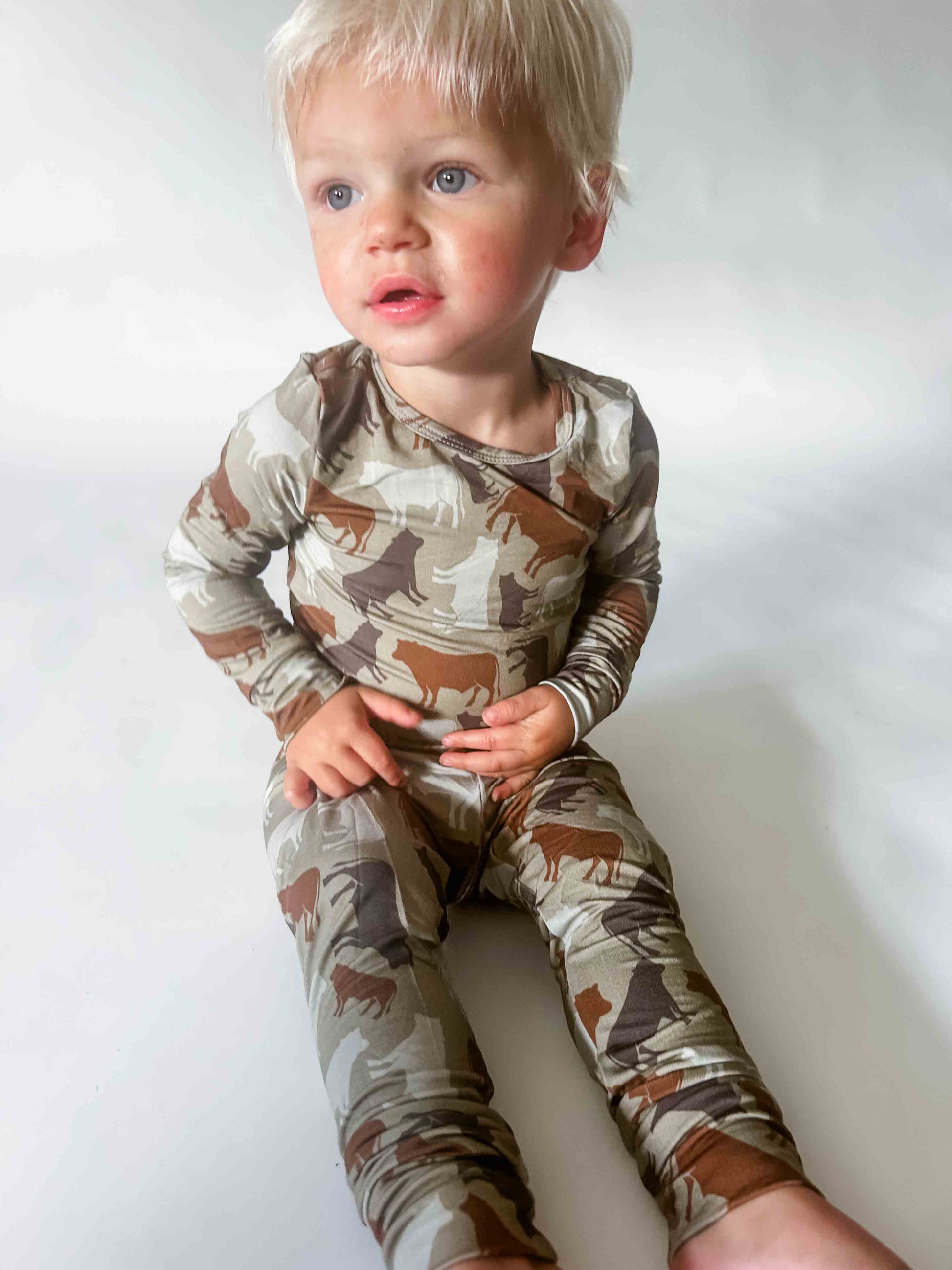 Cow Camo Toddler/Youth Bamboo Pajamas - (PREORDER 10/25) - American Farm Company