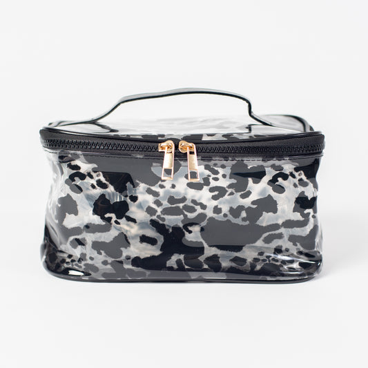 Cow Print Clear Cosmetic Bag - Big
