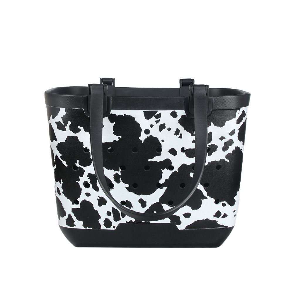 *PREORDER* Cow Print Rubber Tote Bag - Small