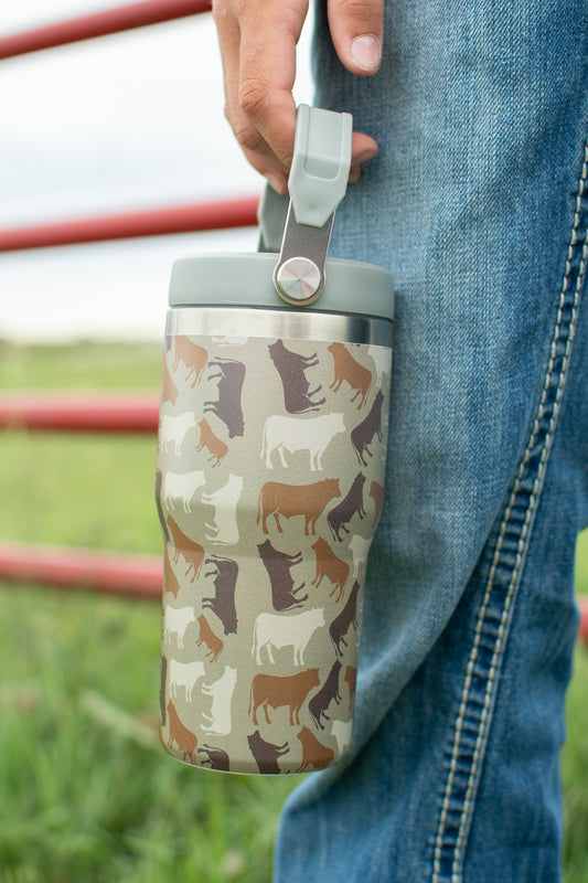 Cow Camo™ 20oz Kids Bucket Handle Tumbler