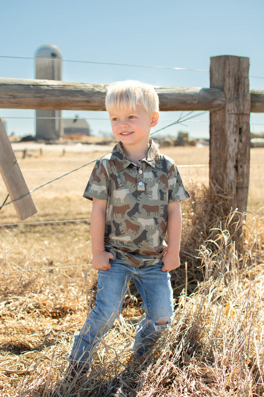 Cow Camo™ Baby/Youth Performance Polo