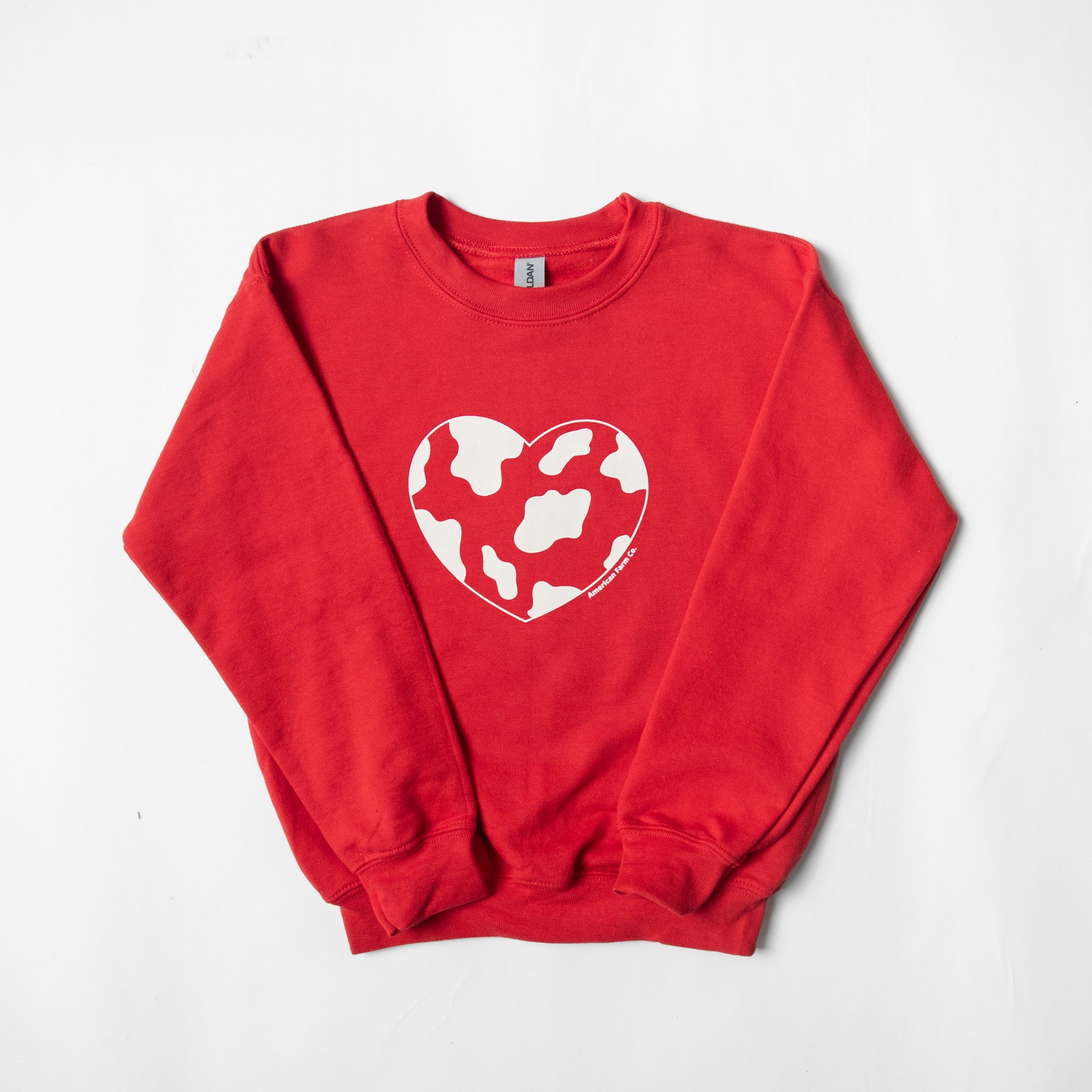 Cow Heart Toddler/Youth Red Crewneck - American Farm Company