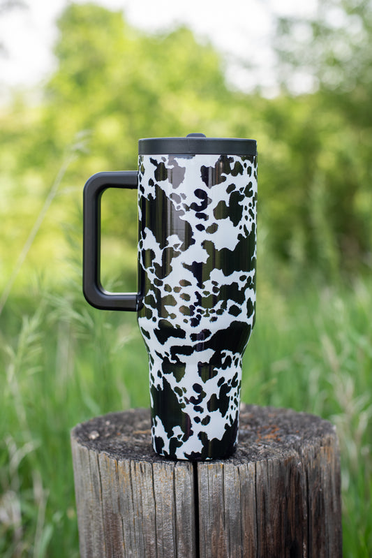Cow Print 40oz Water Tank Tumbler