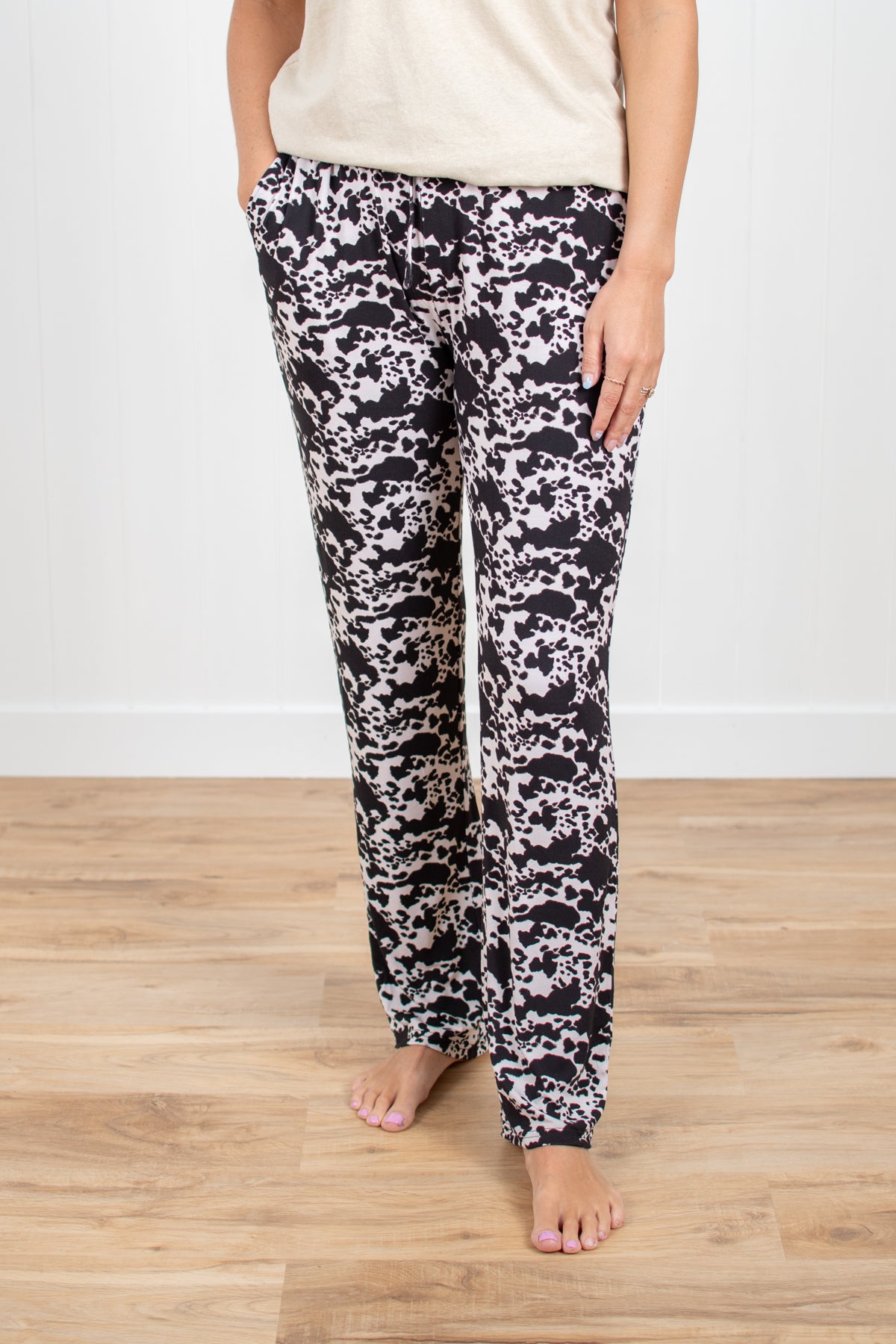 Cow Print Adult Bamboo Pajama Pants