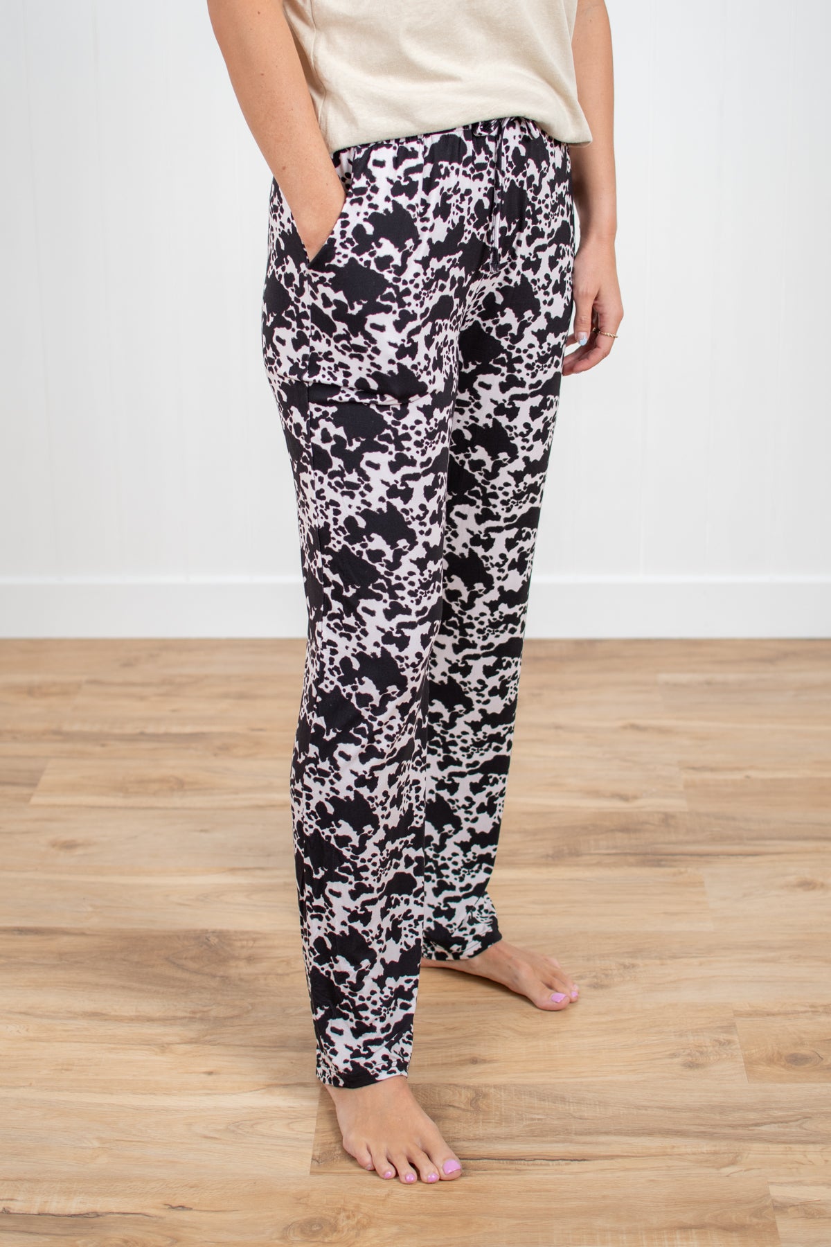 Cow Print Adult Bamboo Pajama Pants