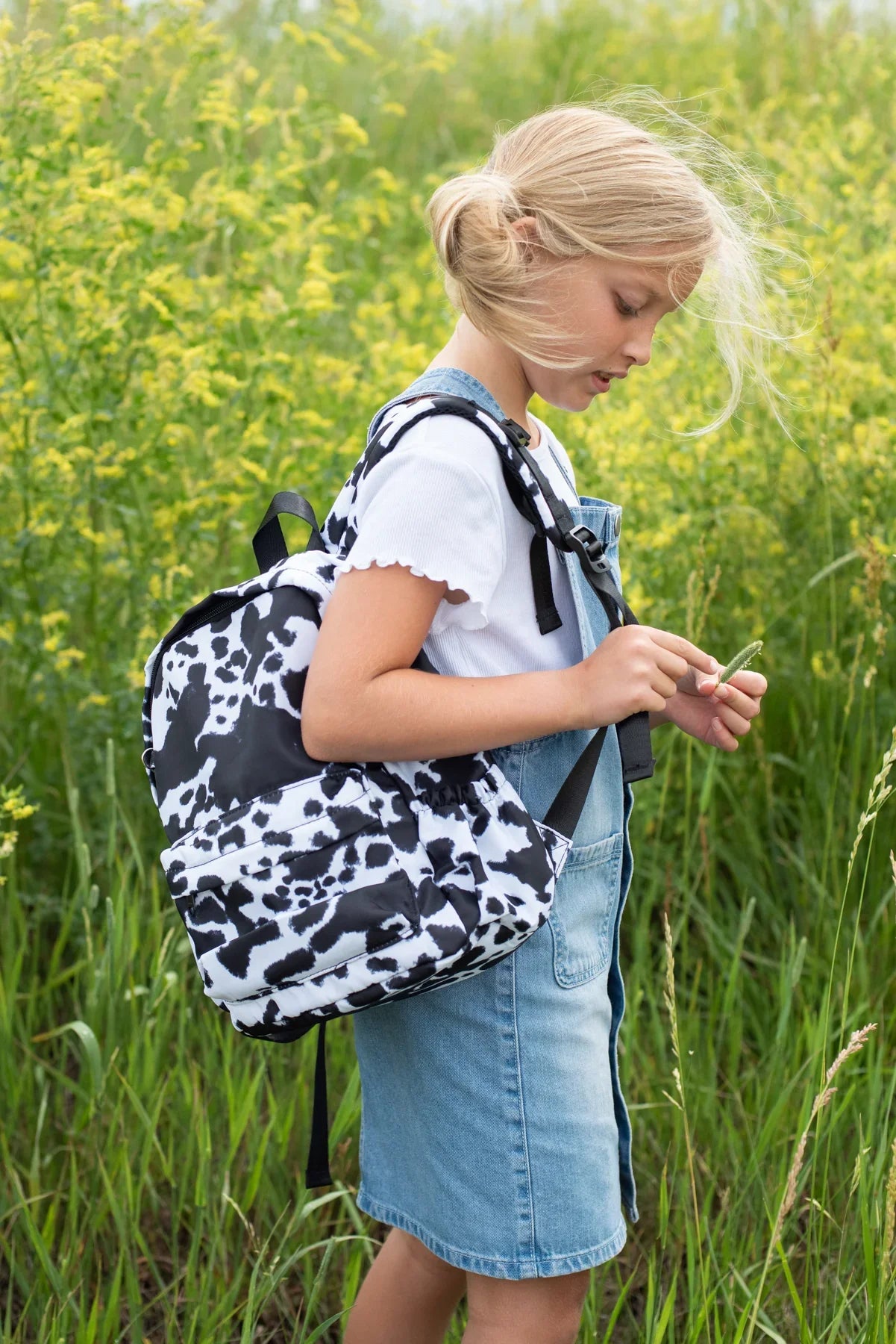 FuriTou Bling Cow Print Backpack - Sunflower Farmer Design Laptop Bag For Men & Women Travel