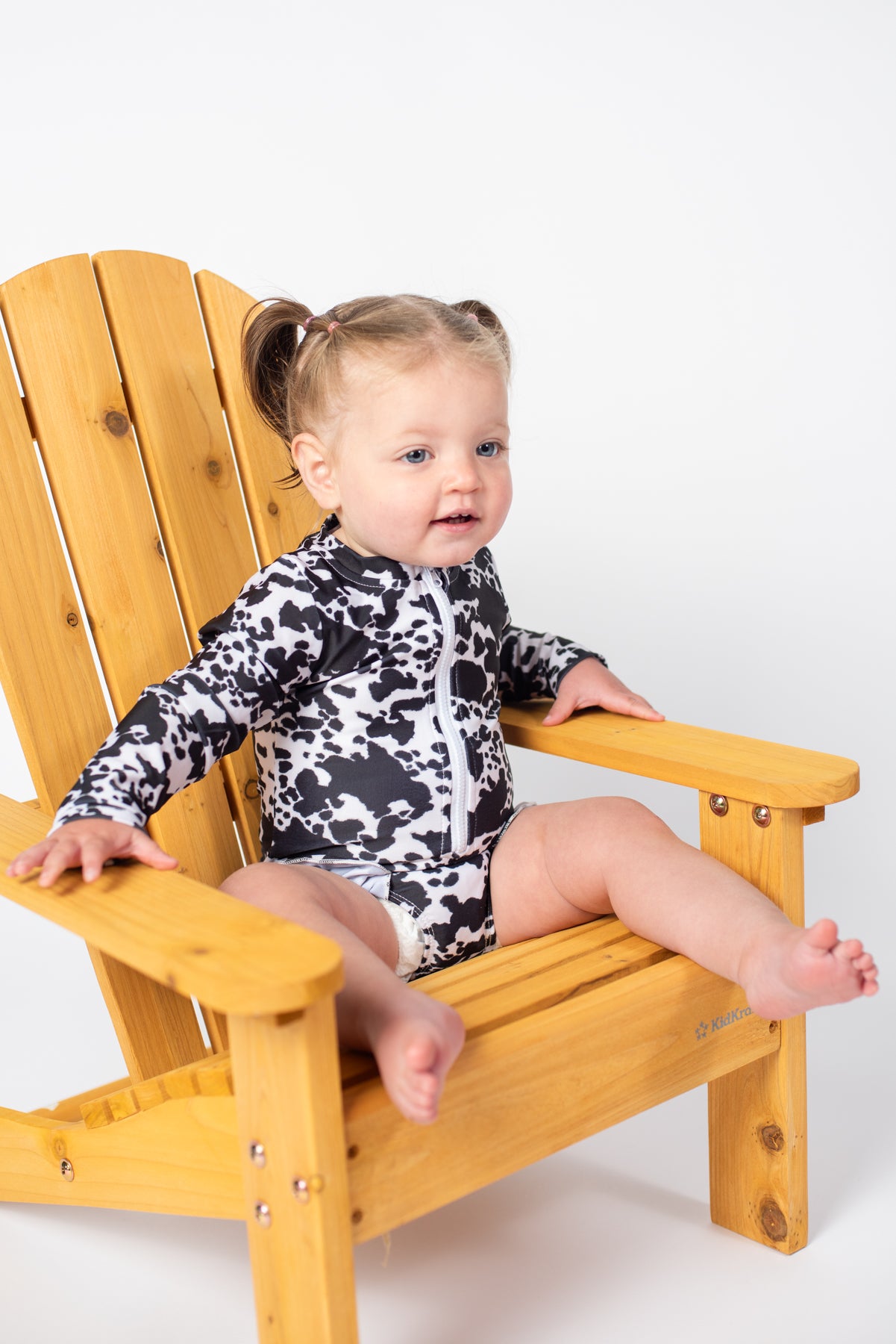 Cow Print Baby Longsleeve Swimsuit