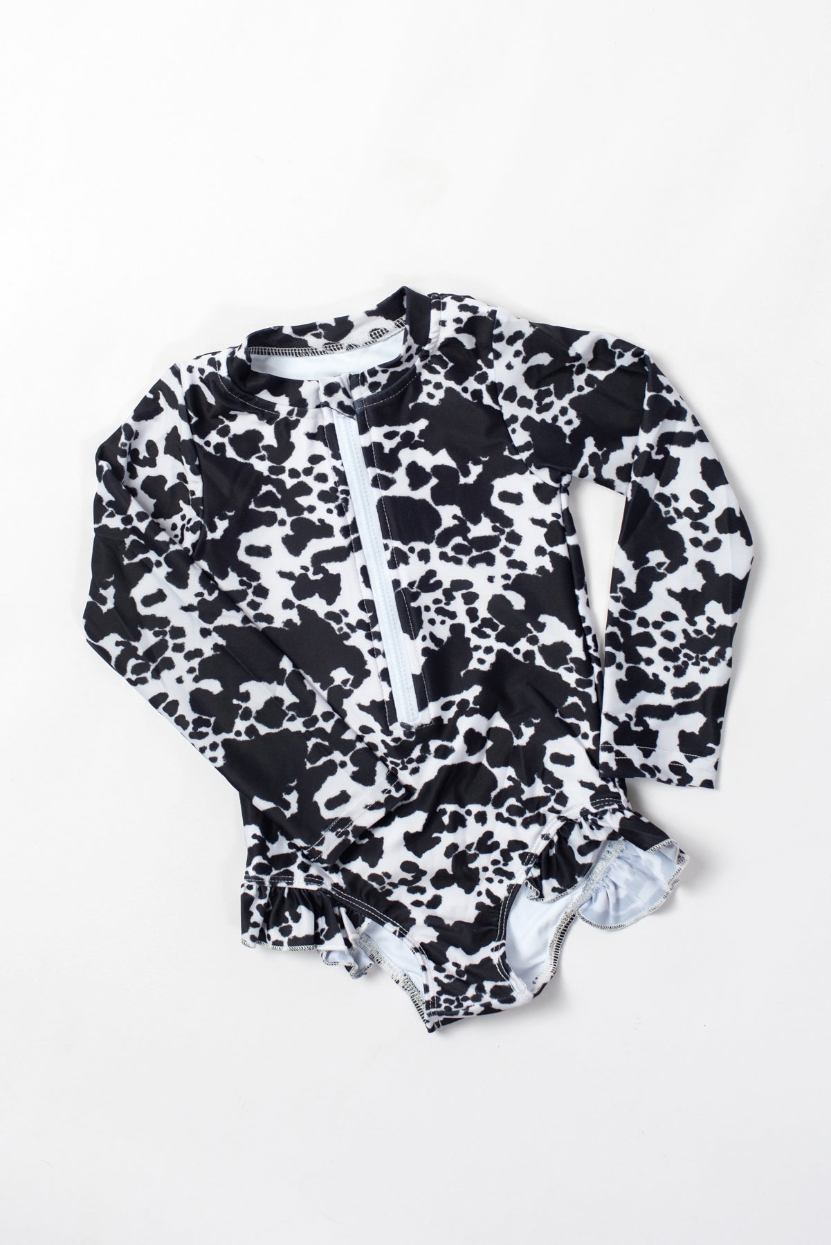 Cow Print Baby Longsleeve Swimsuit