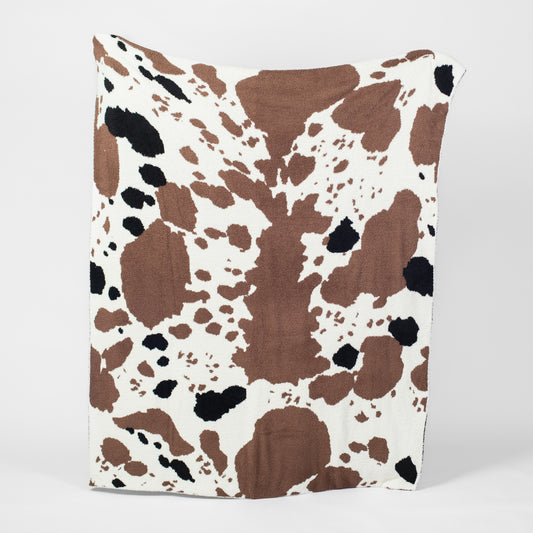 Cow Print Luxe Throw Blanket