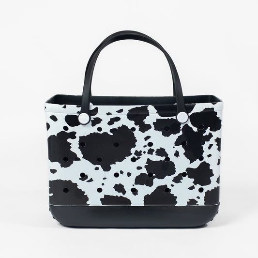 Cow Print Rubber Beach Tote Bag
