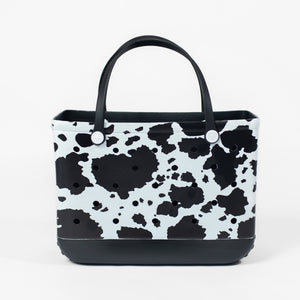 Cow Print Rubber Beach Tote Bag
