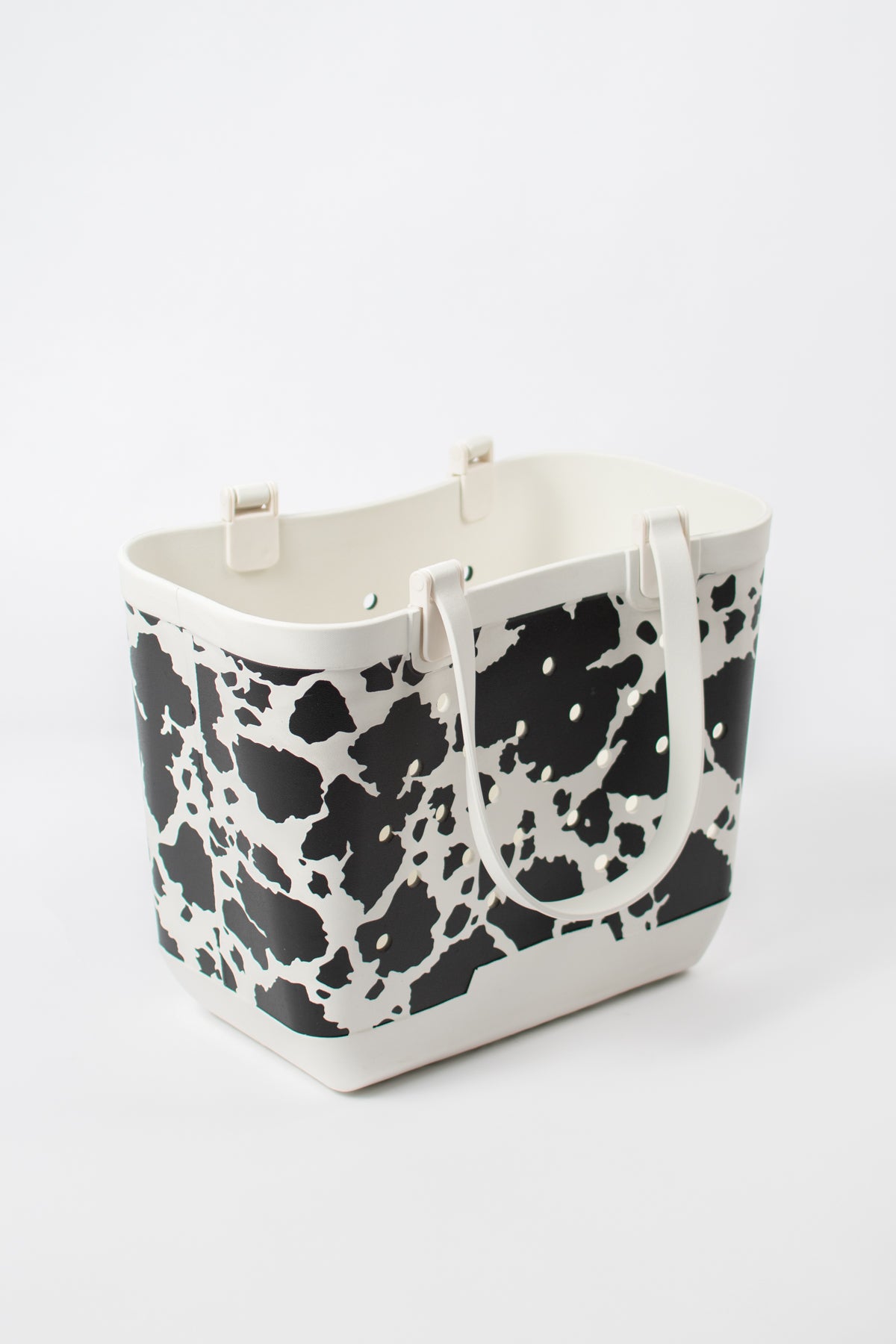 *PREORDER* Cow Print Rubber Tote Bag - Large