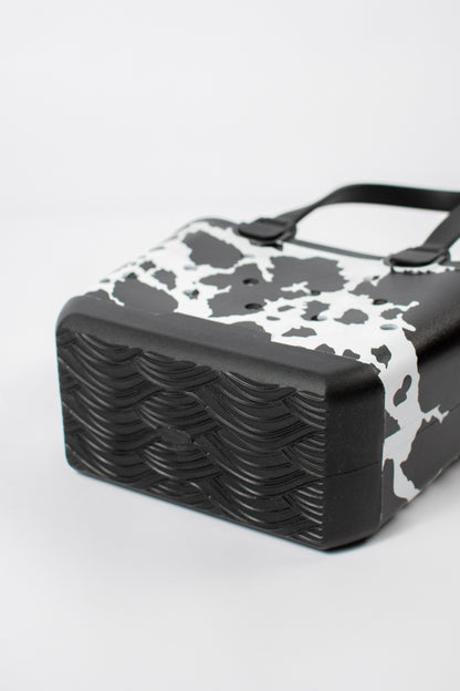 *PREORDER* Cow Print Rubber Beach Tote - Mini