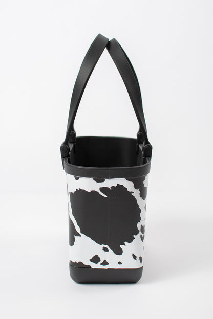 *PREORDER* Cow Print Rubber Beach Tote - Mini