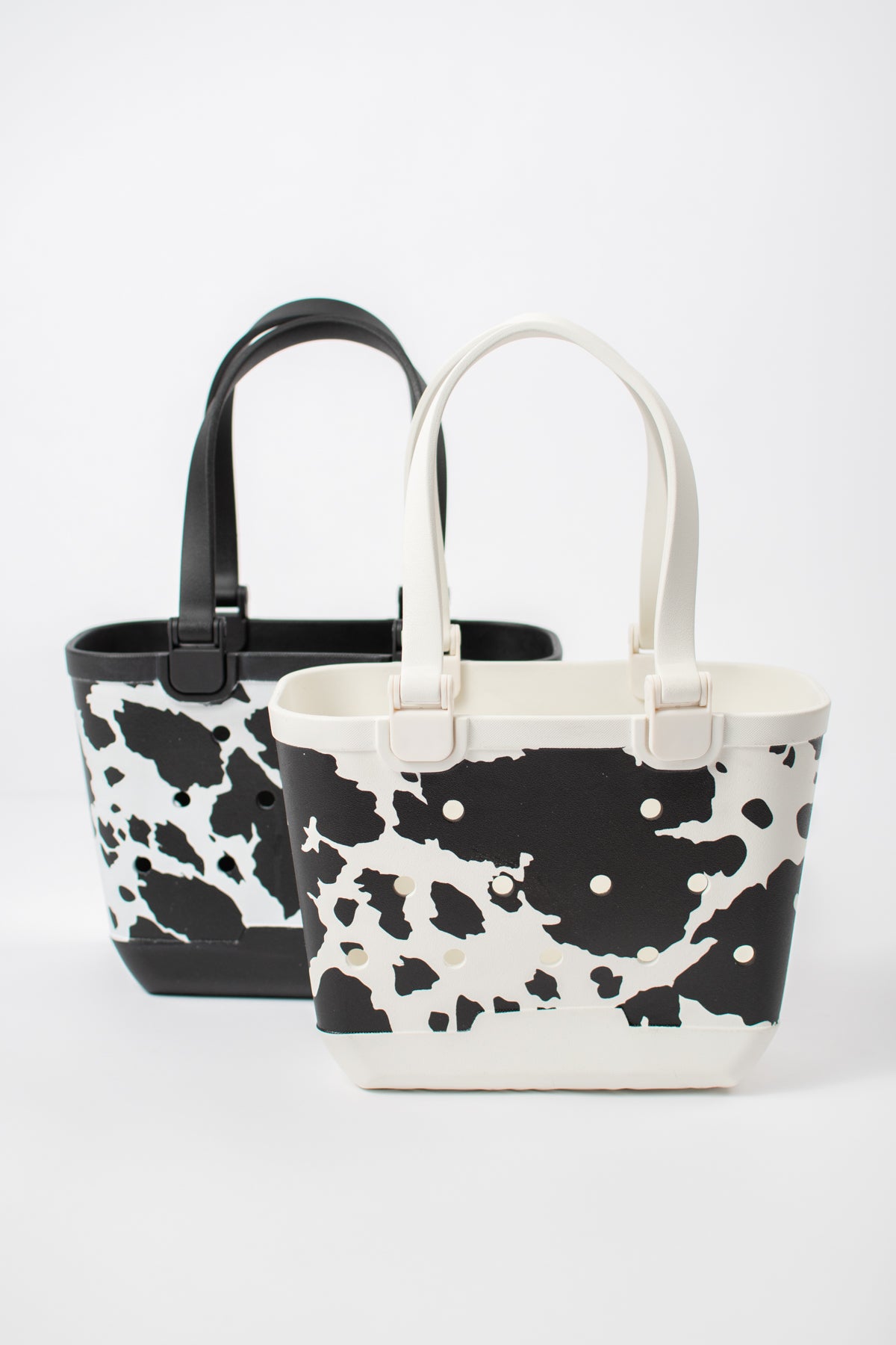 *PREORDER* Cow Print Rubber Beach Tote - Mini