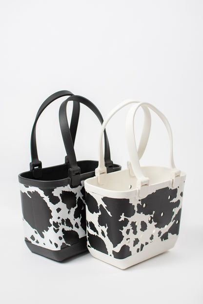 *PREORDER* Cow Print Rubber Beach Tote - Mini