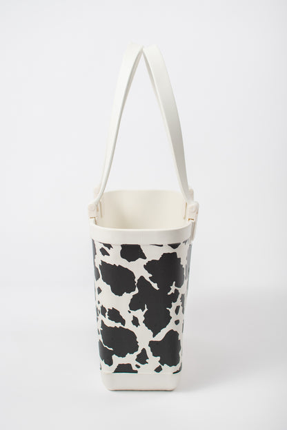 *PREORDER* Cow Print Rubber Tote Bag - Small