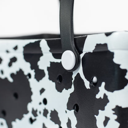 Cow Print Rubber Beach Tote Bag