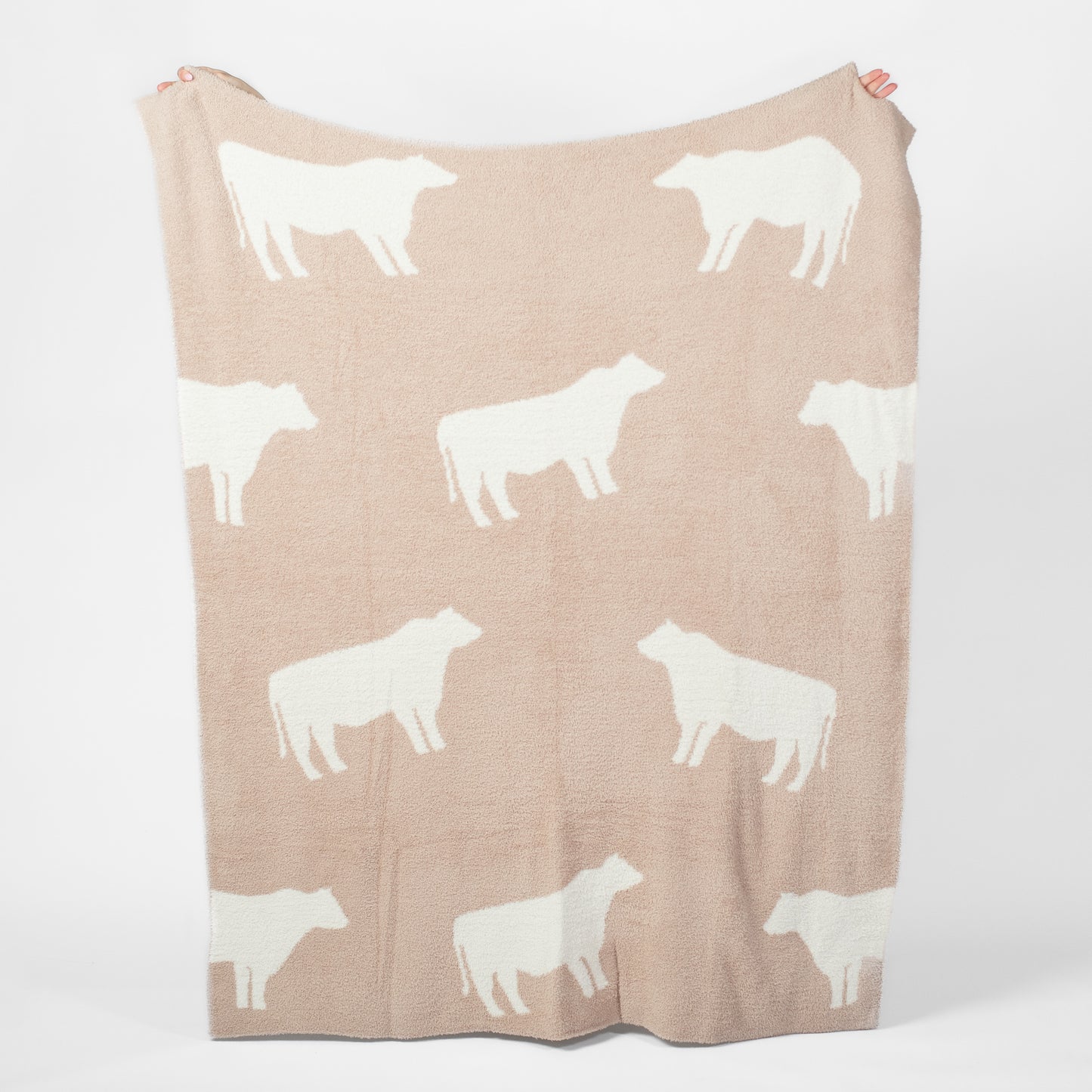 Cow Tan Luxe Throw Blanket