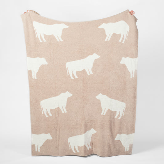 Cow Tan Luxe Throw Blanket