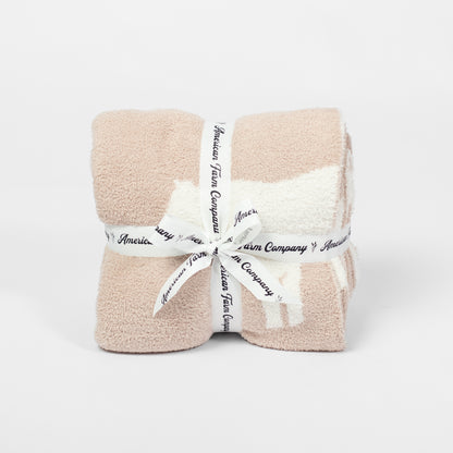 Cow Tan Luxe Throw Blanket