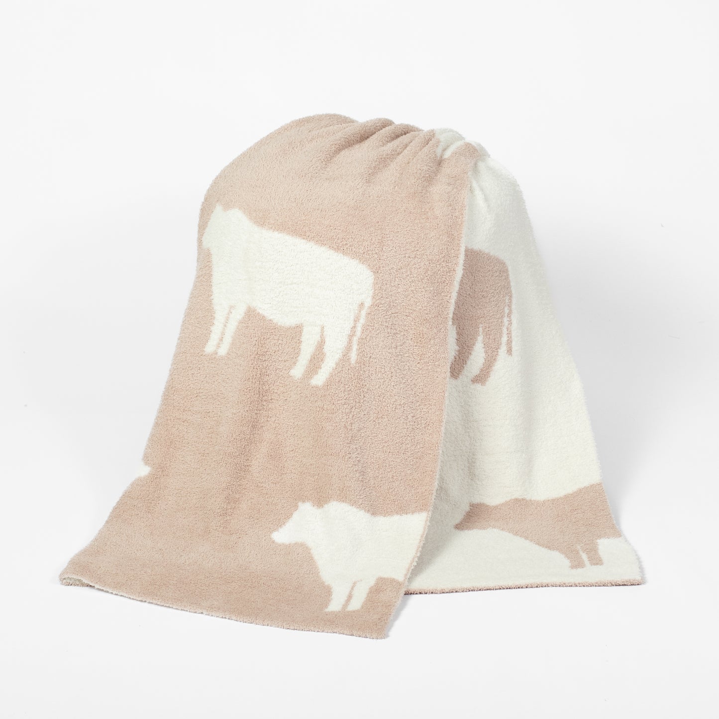 Cow Tan Luxe Throw Blanket