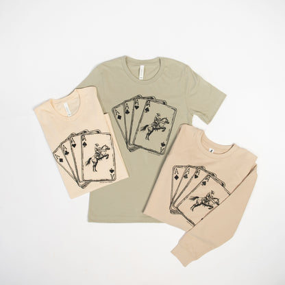 Cowboy Playing Cards Sage Tee