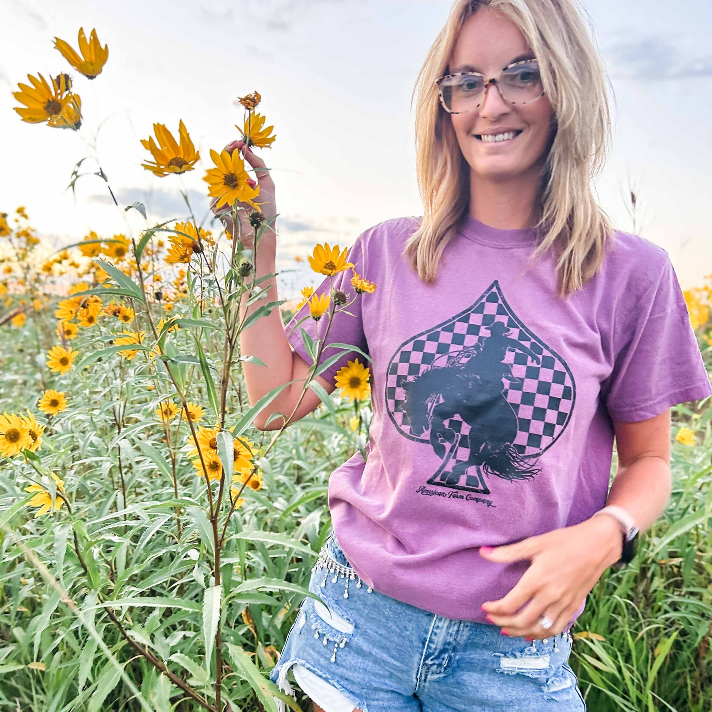 Cowboy Spade Purple Tee