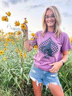 Cowboy Spade Purple Tee - American Farm Company