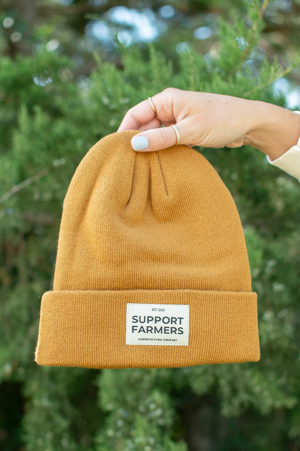 Coyote Brown ‘Support Farmers’ Beanie