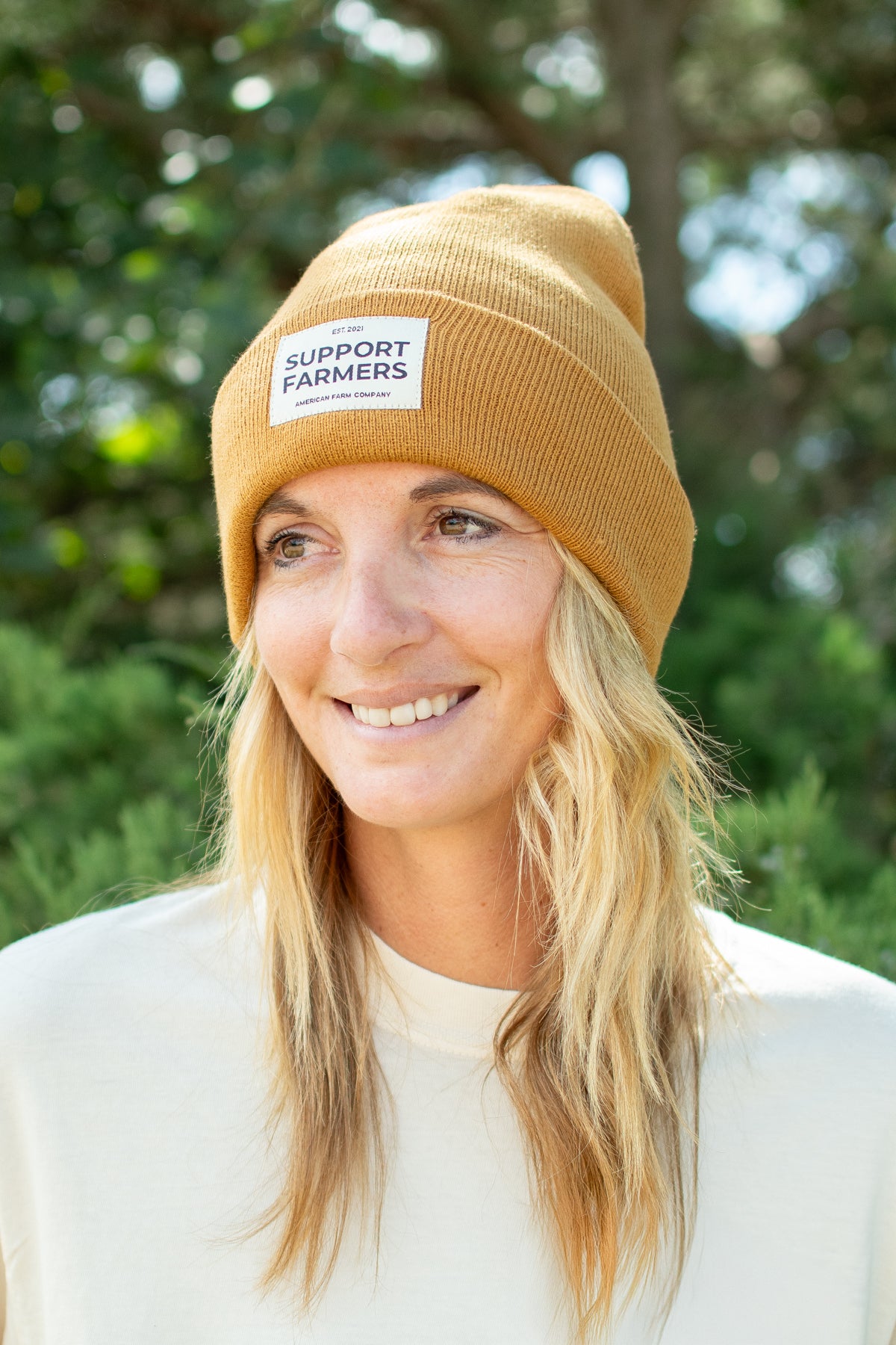 Coyote Brown ‘Support Farmers’ Beanie