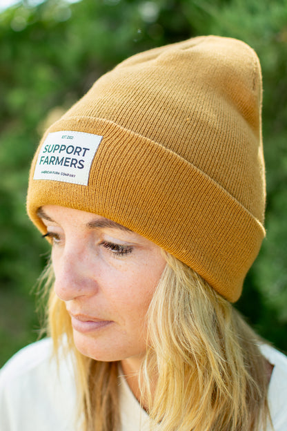 Coyote Brown ‘Support Farmers’ Beanie
