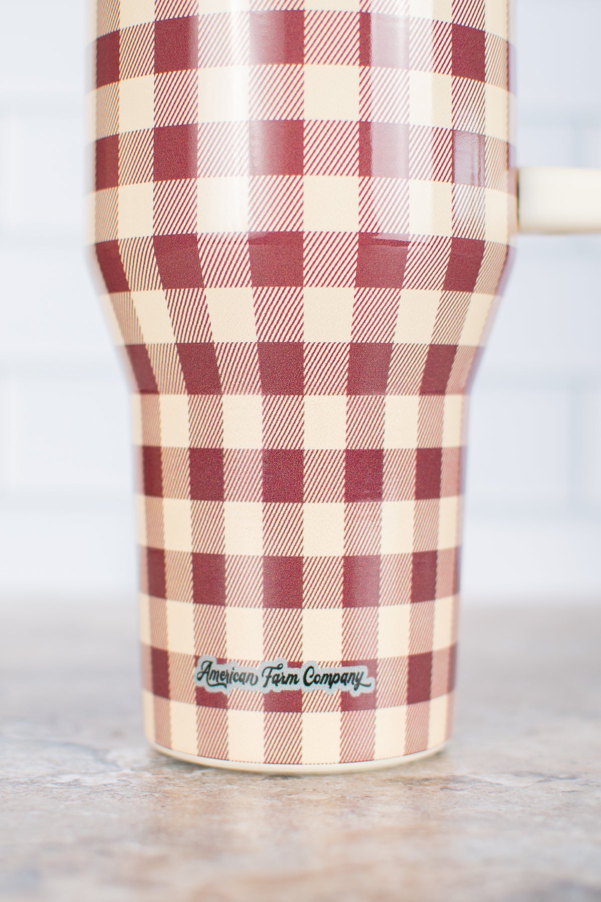Cranberry Gingham 40oz Water Tank Tumbler