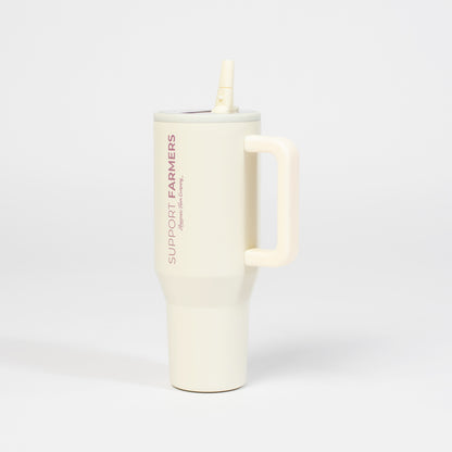 Cream 'Support Farmers' 40oz Tumbler