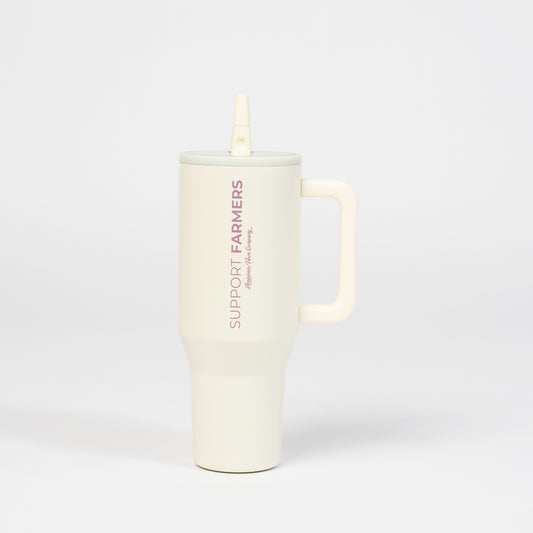 Cream 'Support Farmers' 40oz Water Tank Tumbler