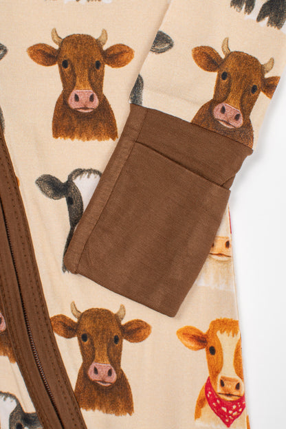 Cute Cows Baby Bamboo Zippy