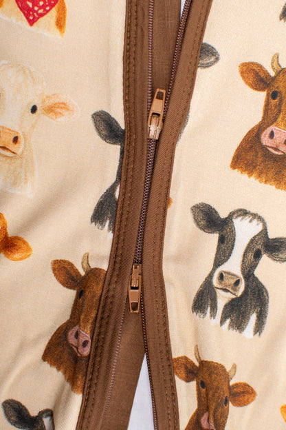 Cute Cows Baby Bamboo Zippy