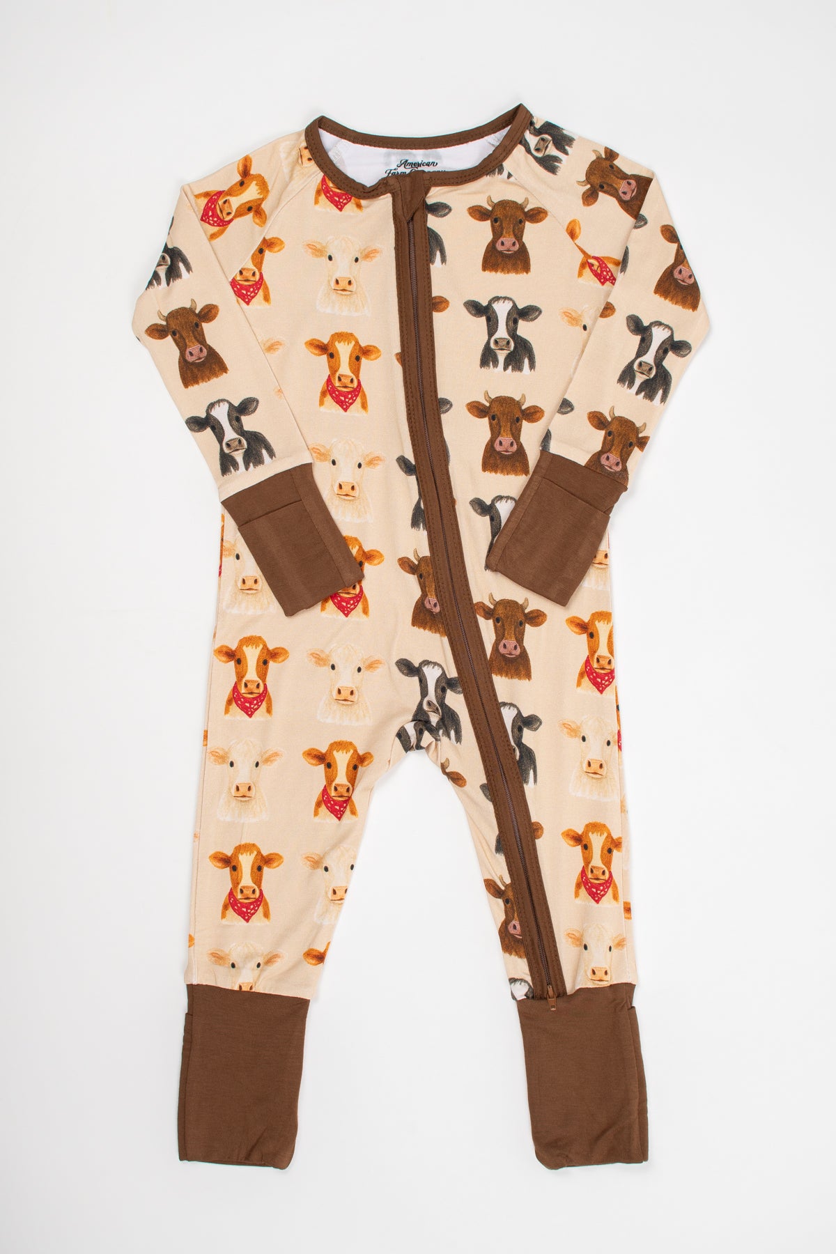 Cute Cows Baby Bamboo Zippy