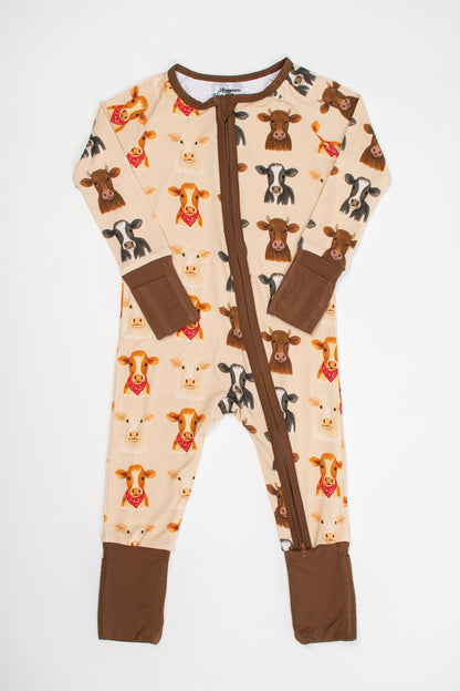 Cute Cows Baby Bamboo Zippy