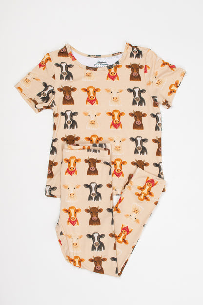 Cute Cows Toddler/Youth Bamboo Pajama Set