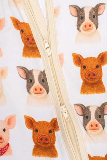 Cute Pigs Baby Bamboo Zippy