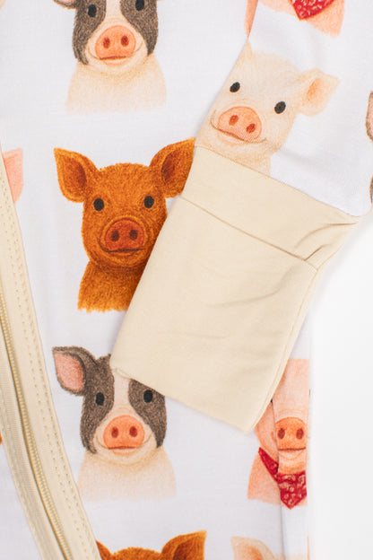 Cute Pigs Baby Bamboo Zippy