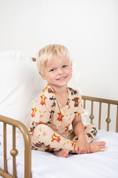 Cute Cows Toddler/Youth Bamboo Pajama Set