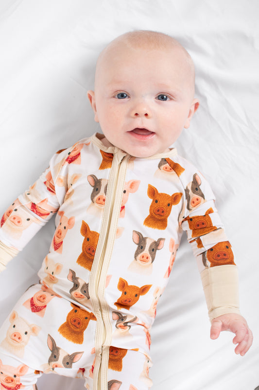 Cute Pigs Baby Bamboo Zippy