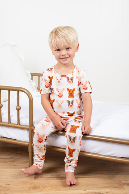 Cute Pigs Toddler/Youth Bamboo Pajama Set