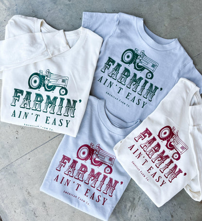 Farmin’ Ain’t Easy Red Toddler/Youth Long Sleeve - American Farm Company