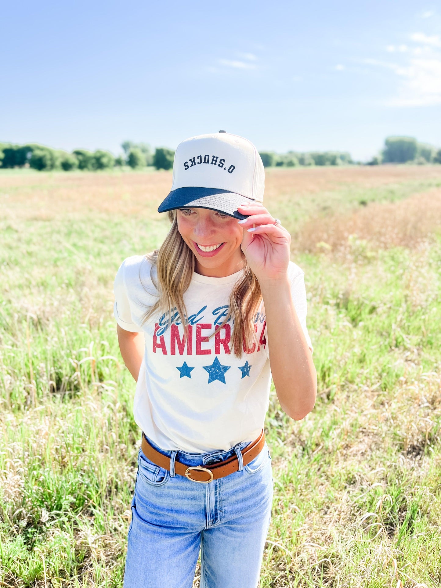 'O Shucks' Embroidered Trucker Hat
