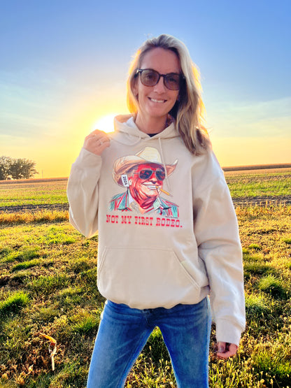 Not My First Rodeo Sand Hoodie - Trump '24 - American Farm Company